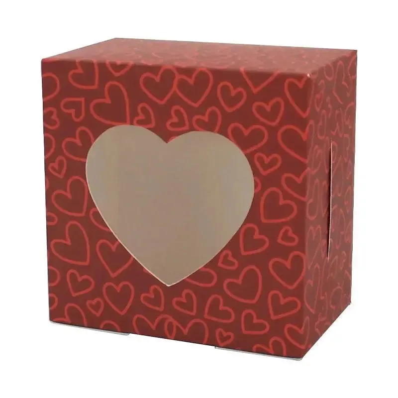 12 pcs Red cookie bakery box valentines cookies / cup cake box