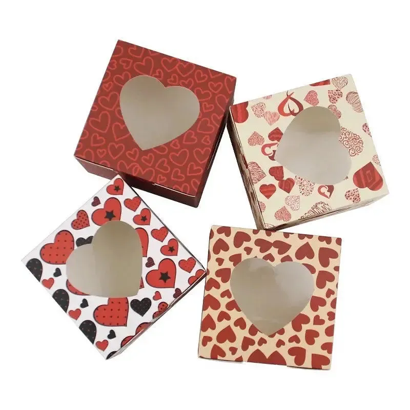 12 pcs Red cookie bakery box valentines cookies / cup cake box