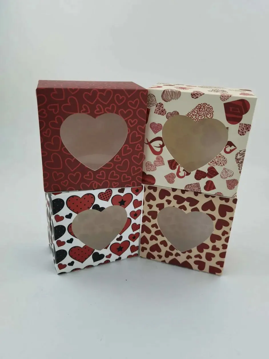 12 pcs Red cookie bakery box valentines cookies / cup cake box