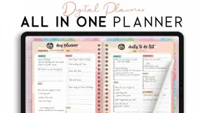 2024 Digital GoodNotes Planner for iPads & Tablets - Daily, Weekly & Monthly notebook pages: Clickable Index, Hyperlinked Tabs, Note Section