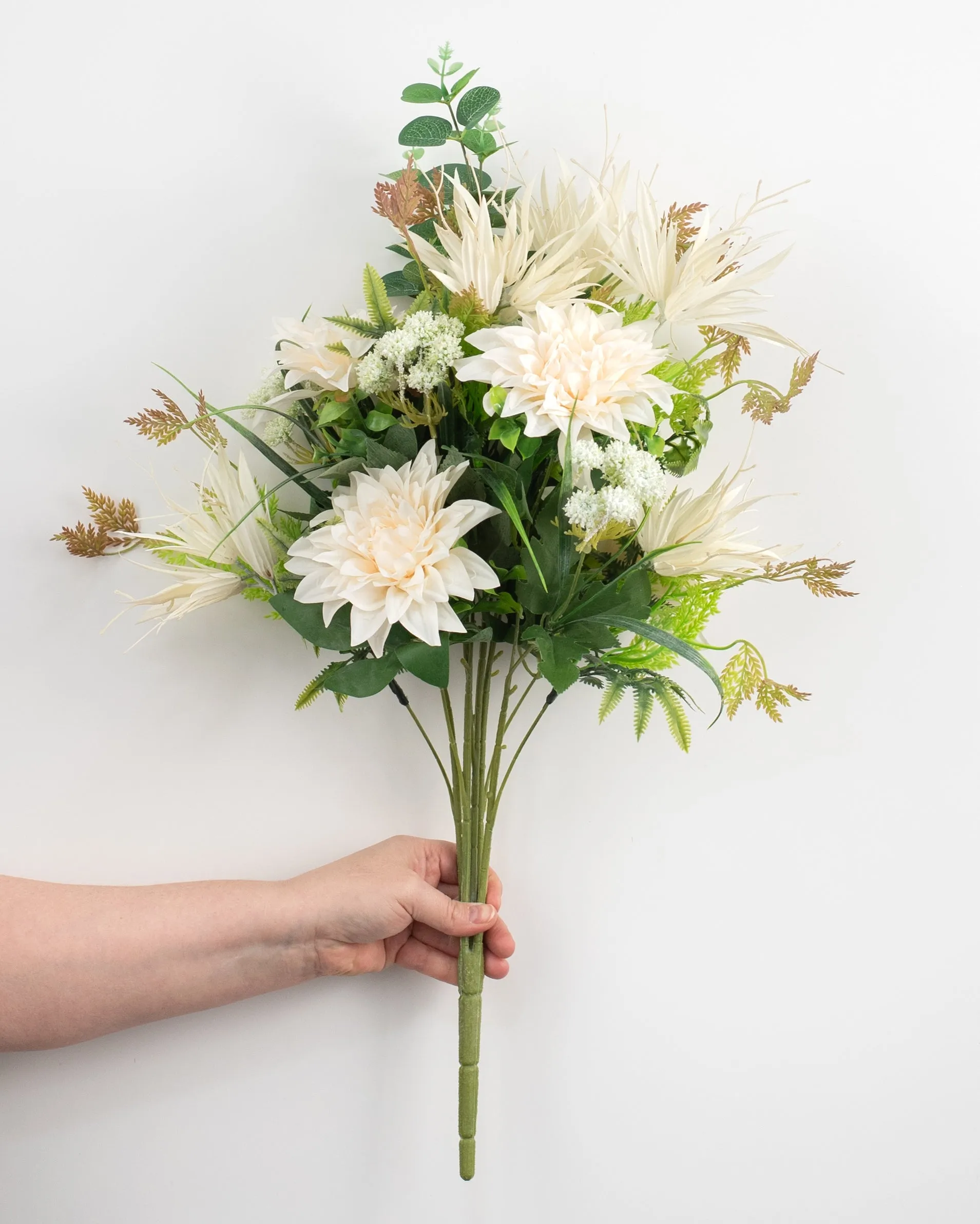 24" Dahlia & Epiphyllum Bush: White