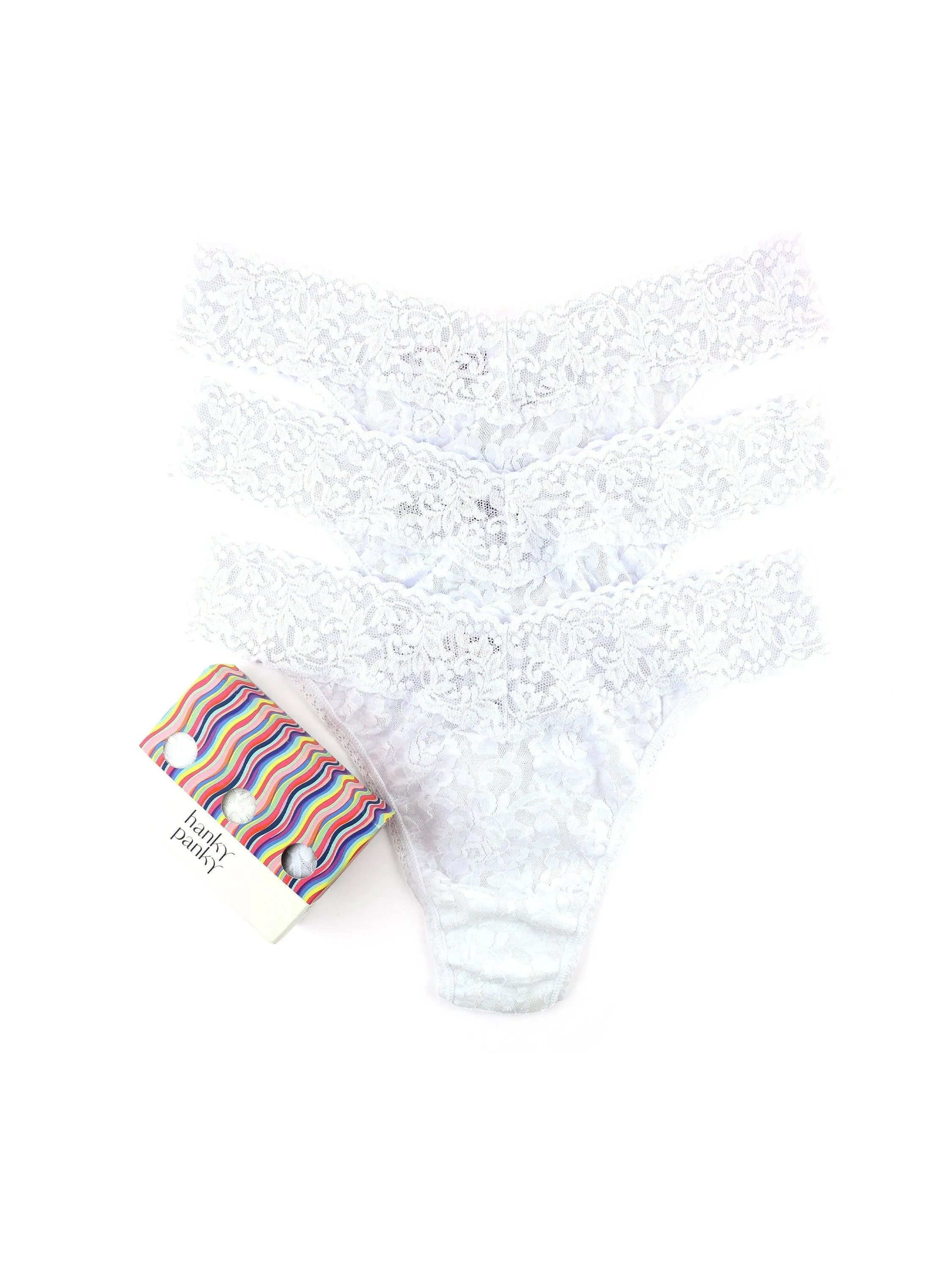 3 Pack Original Rise Thongs White