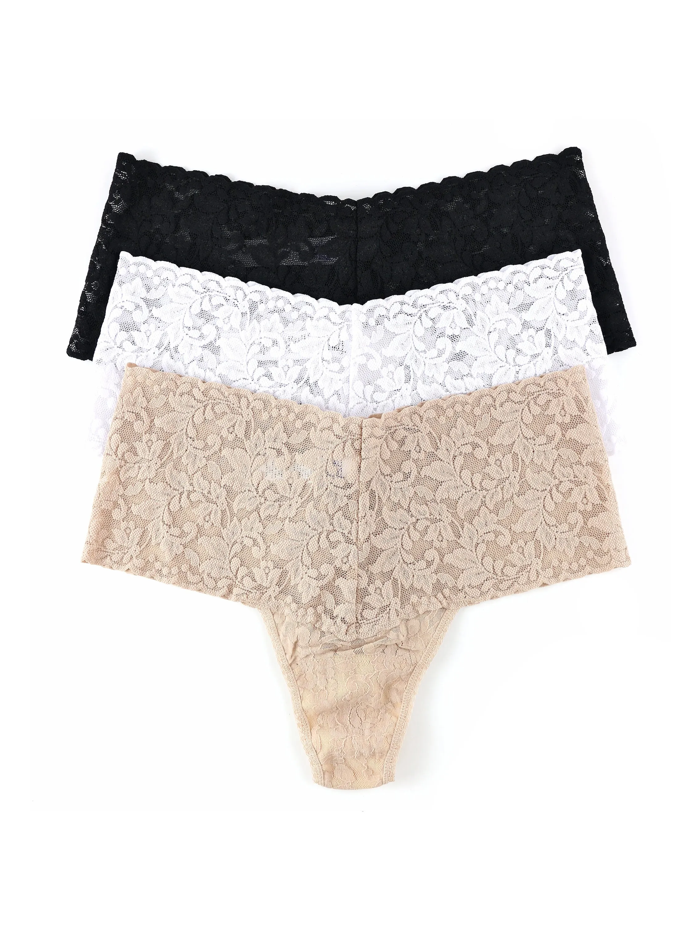 3 Pack Retro Lace Thong Exclusive