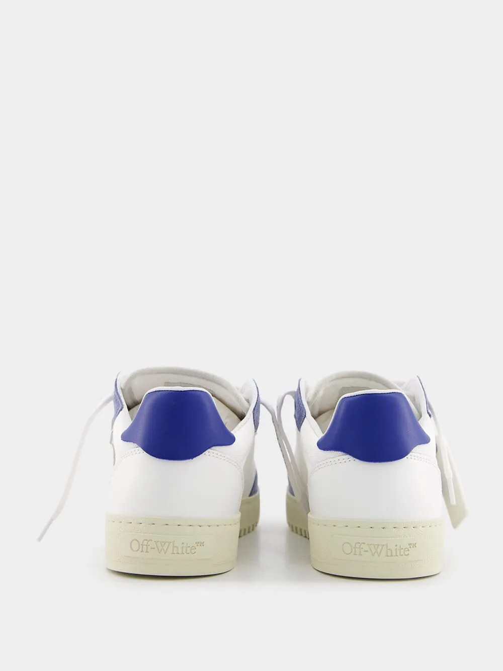 5.0 Low-Top White and Blue Sneakers