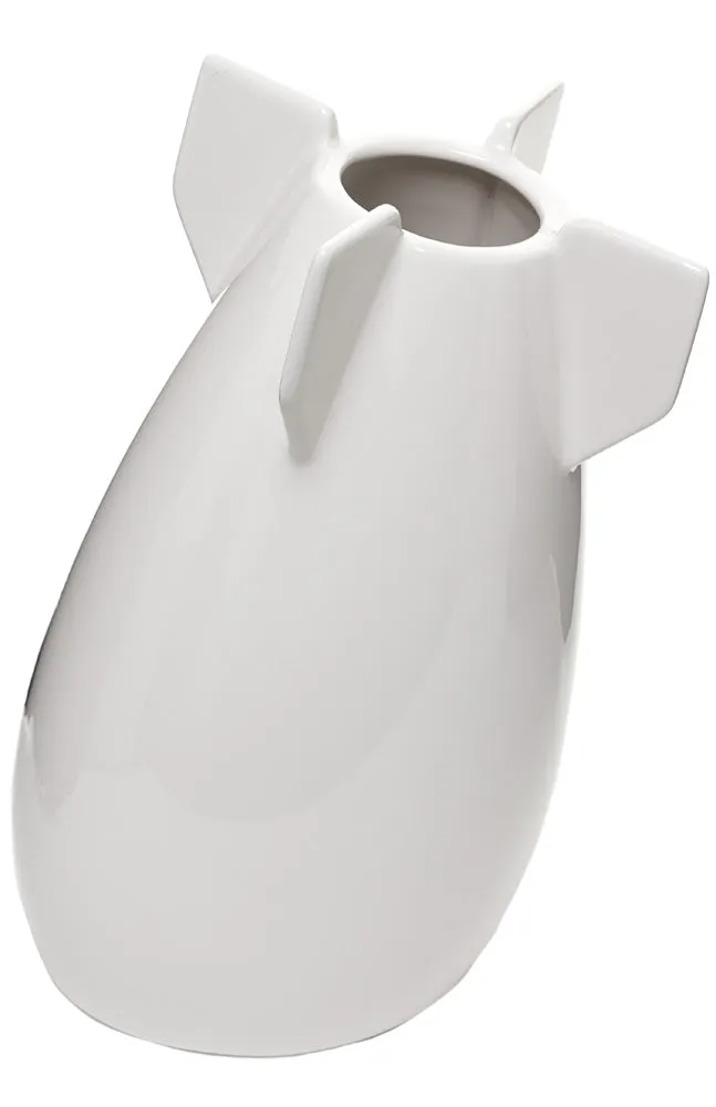 A PEACEFUL BOMB VASE WHITE