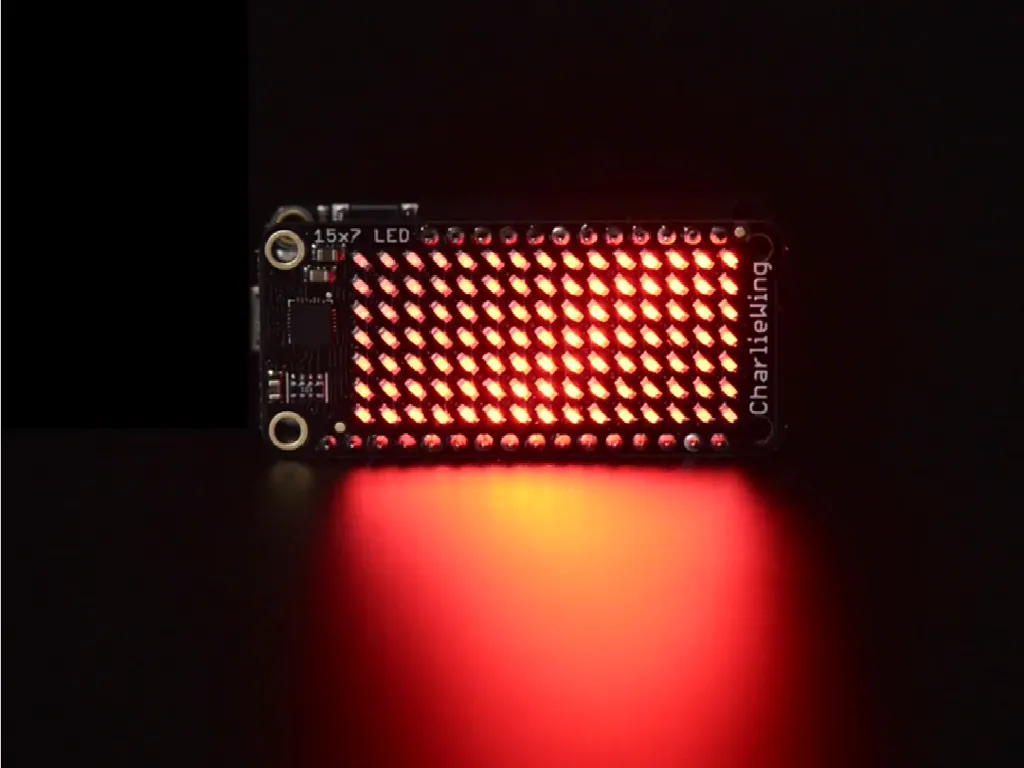 Adafruit 15x7 CharliePlex LED Matrix Display FeatherWing - Red