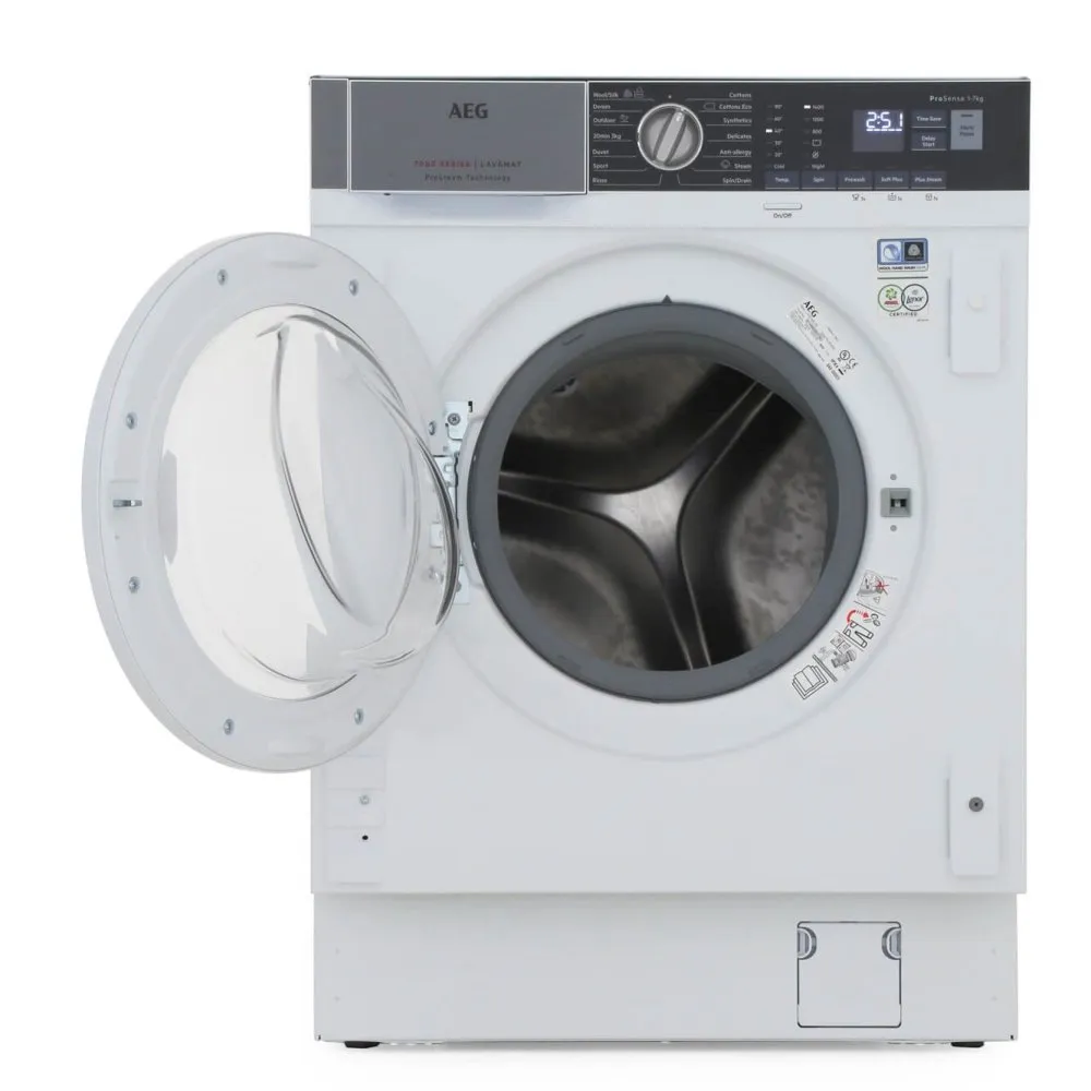 AEG L7FC8432BI Integrated Washing Machine, 8kg Load, 1400rpm Spin - White