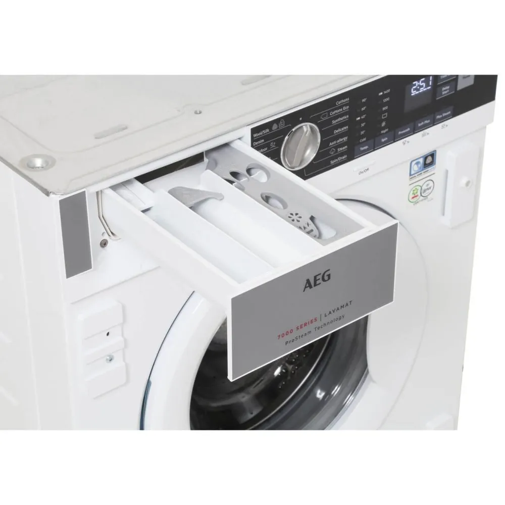 AEG L7FC8432BI Integrated Washing Machine, 8kg Load, 1400rpm Spin - White