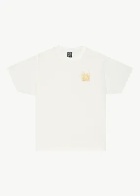 AFENDS Mens Vibrations - Boxy Graphic T-Shirt - Off White