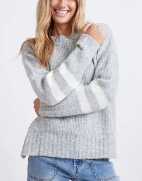 Alaska Crew Knit Jumper - Grey Marle