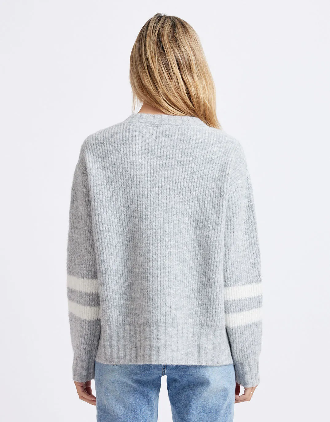 Alaska Crew Knit Jumper - Grey Marle