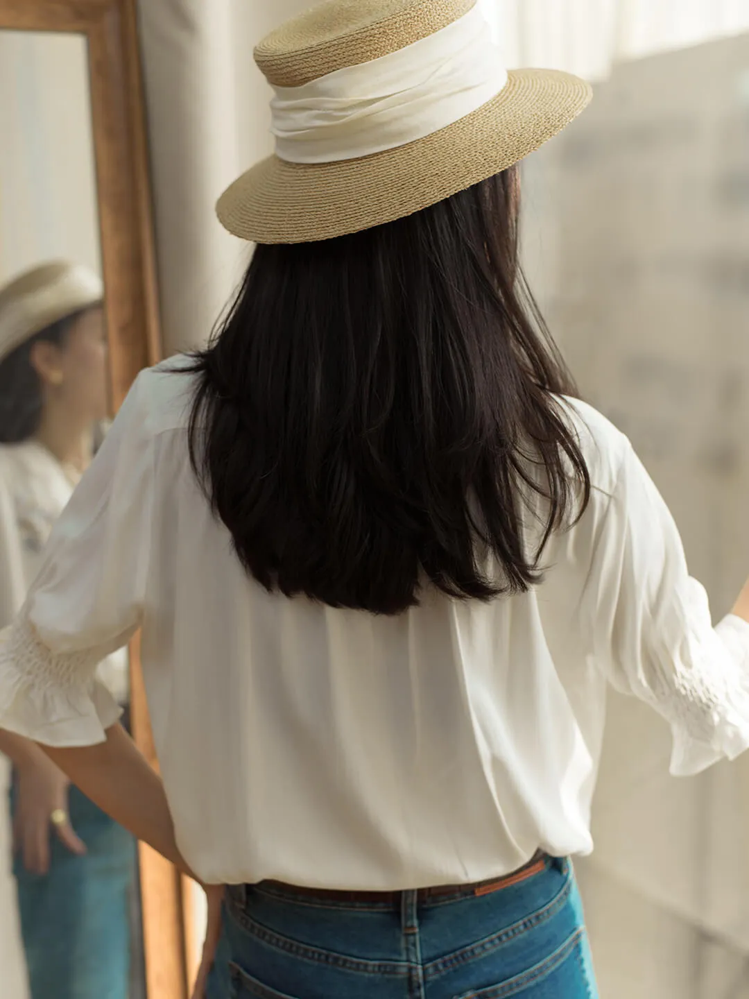 Alicia Floral Embroidery V-Neck Blouse