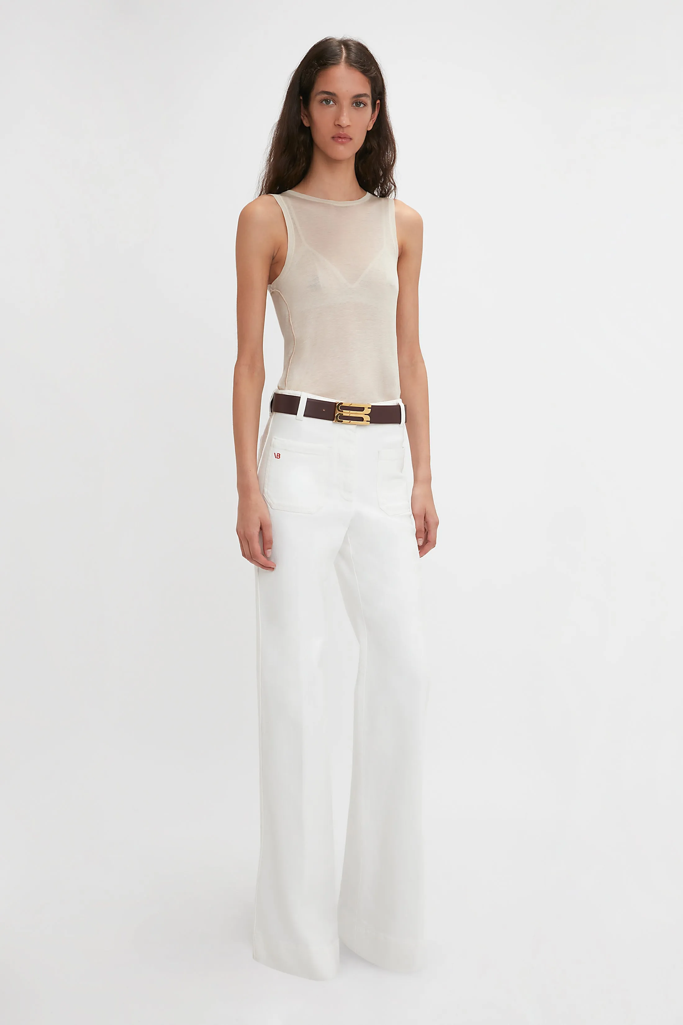 Alina High Waisted Jean In Washed White