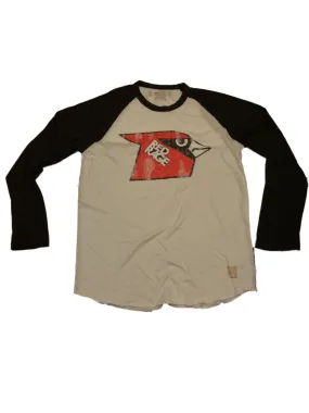 Arizona Cardinals White "Red Rage" Retro Logo 3/4 Sleeve Crew Neck T-Shirt (S)