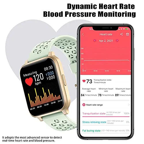 ASWEE Smart Watch for Women Men, Fitness Trackers with Blood Oxygen, Heart Rate and Sleep Monitor, Pedometer Step Counter Watch with 5ATM Waterproof, Smartwatch Compatible with iPhone Android Phones