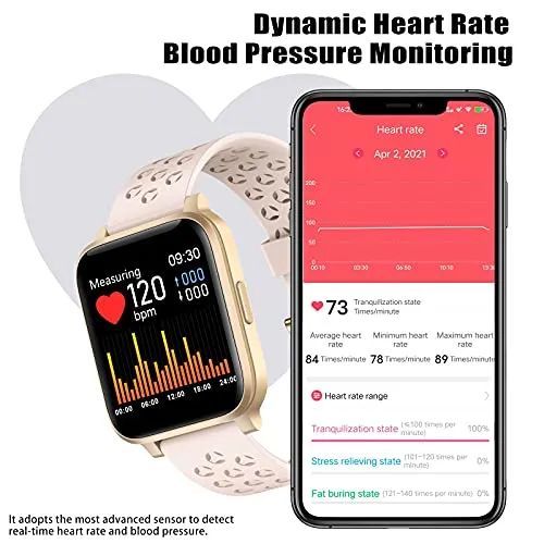 ASWEE Smart Watch for Women Men, Fitness Trackers with Blood Oxygen, Heart Rate and Sleep Monitor, Pedometer Step Counter Watch with 5ATM Waterproof, Smartwatch Compatible with iPhone Android Phones