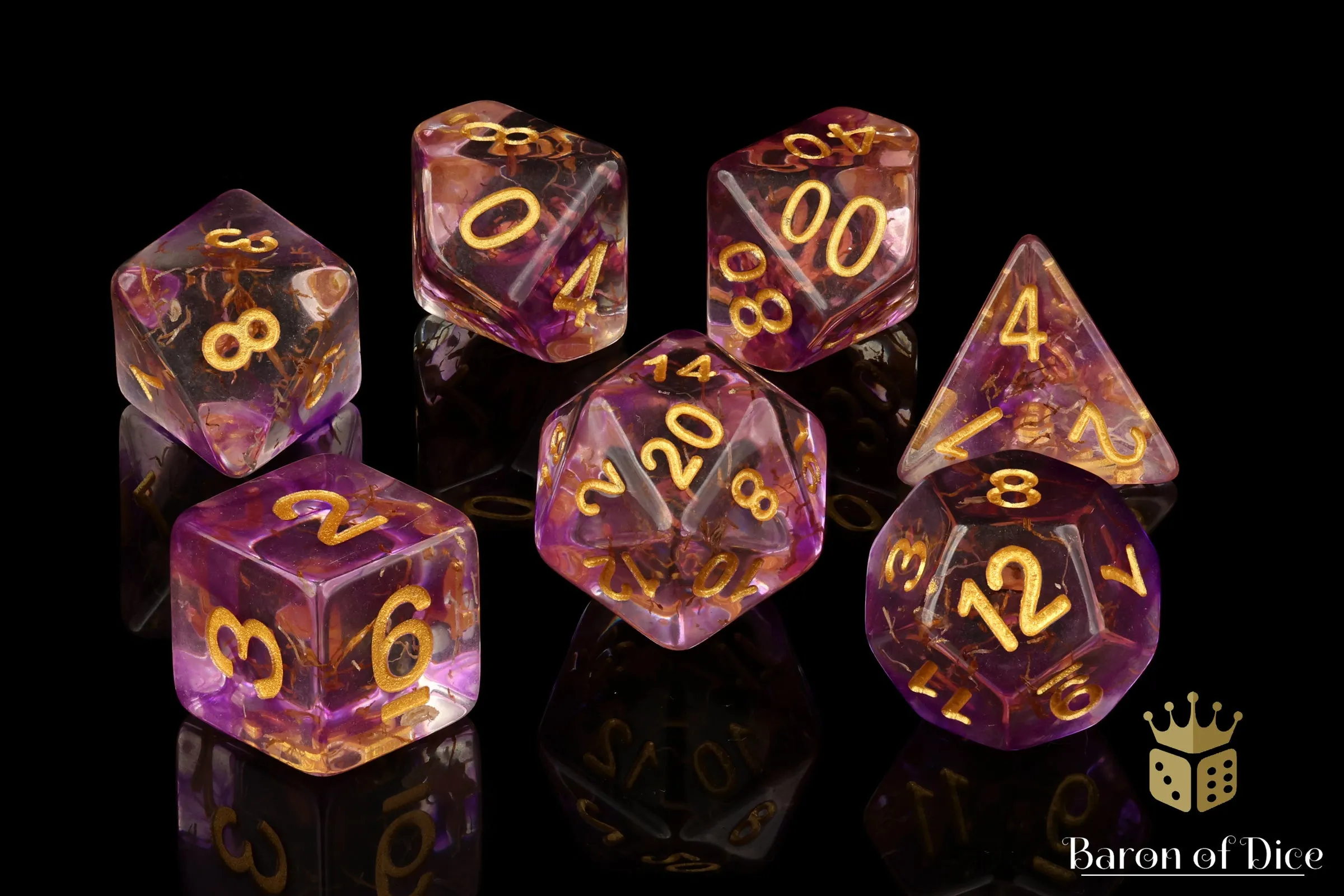 Aura Quartz RPG Dice - 7 Pieces