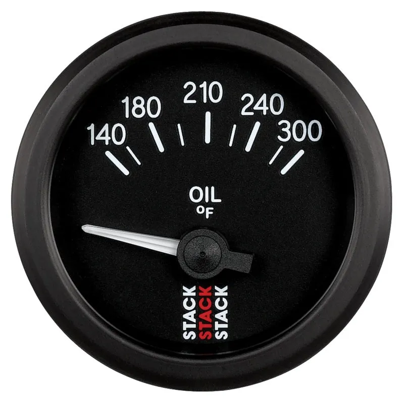 Autometer Stack 52mm 140-300 Deg F 1/8in NPTF Electric Oil Temp Gauge - Black