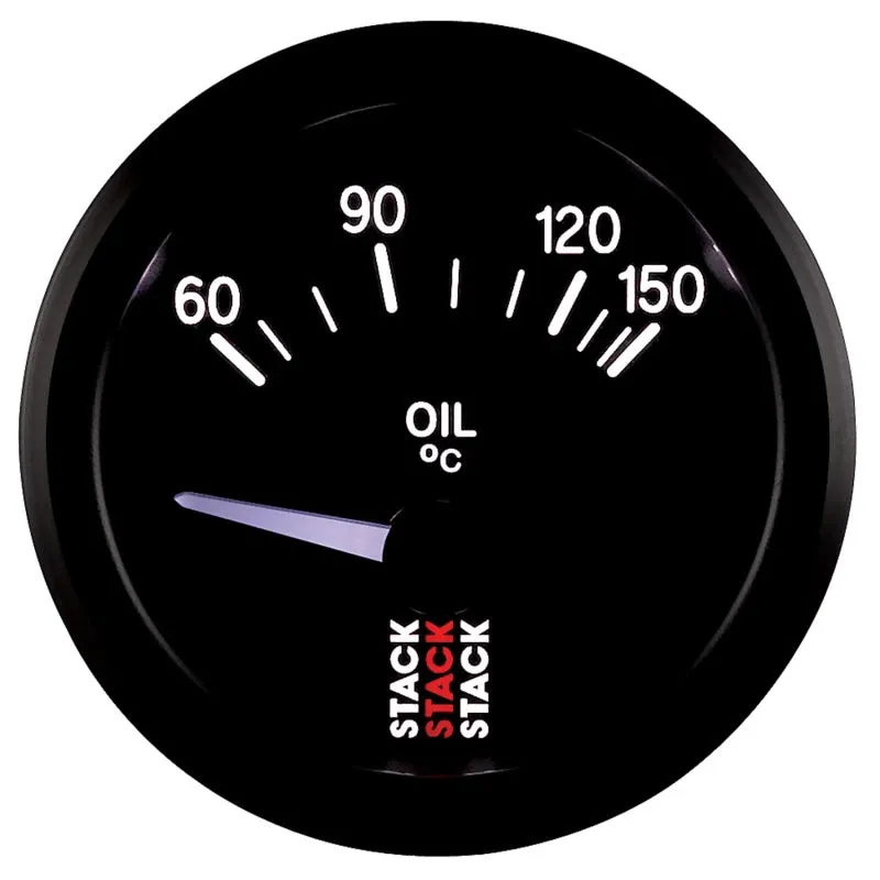 Autometer Stack 52mm 60-150 Deg C M10 Male Electric Oil Temp Gauge - Black