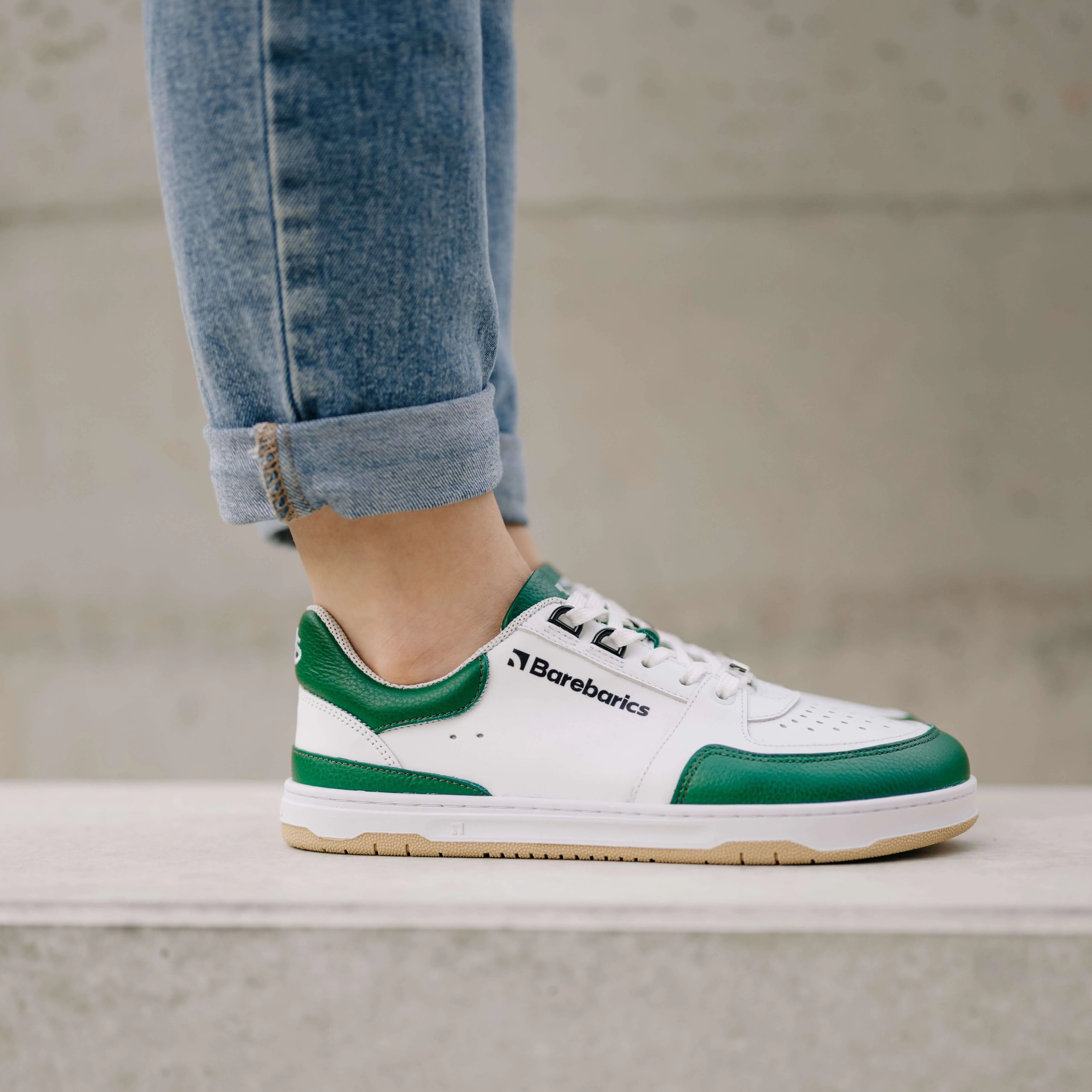 Barefoot Sneakers Barebarics Wave - White & Dark Green