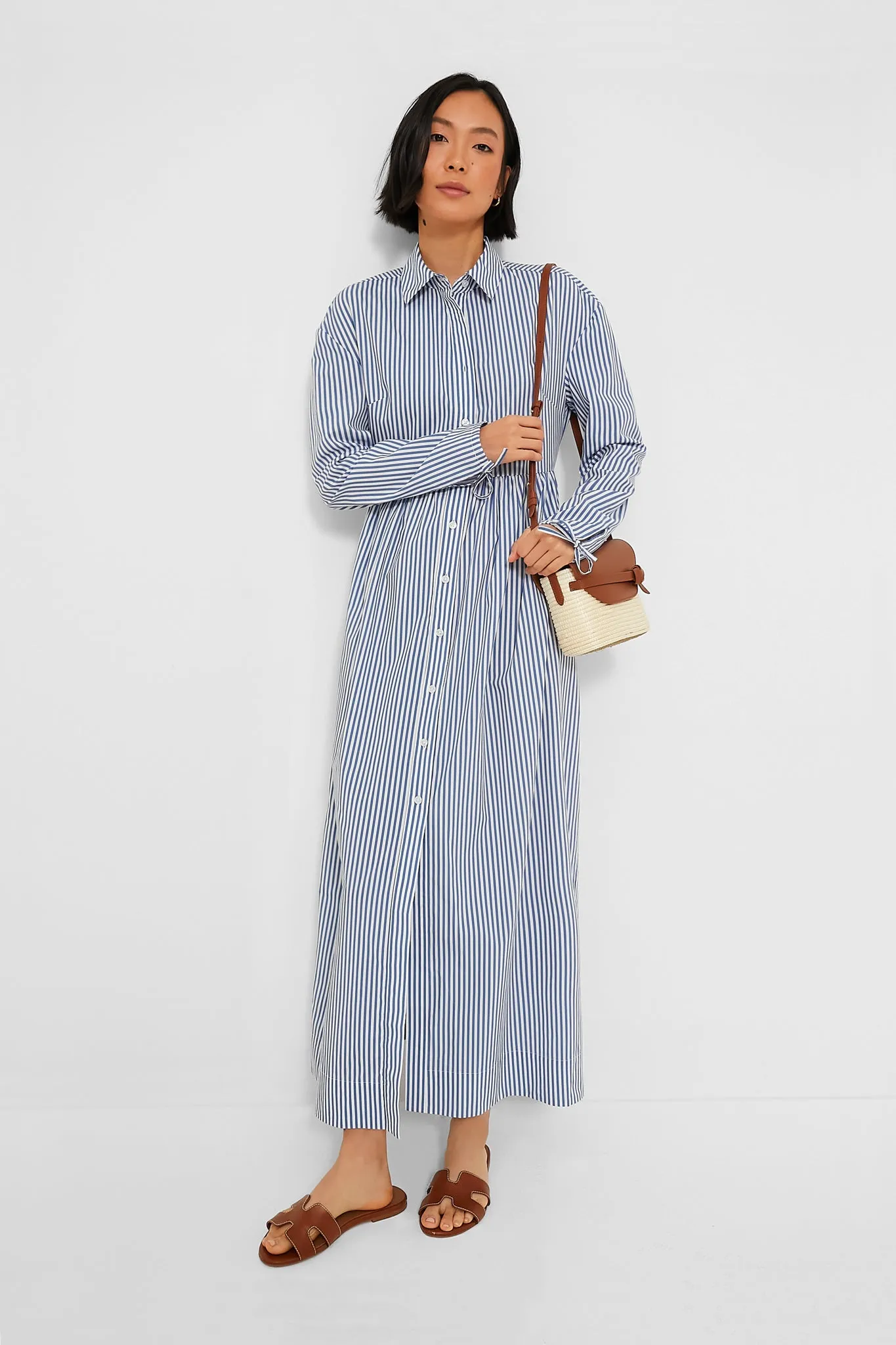 Beach Stripe Poplin Maxi Shirtdress