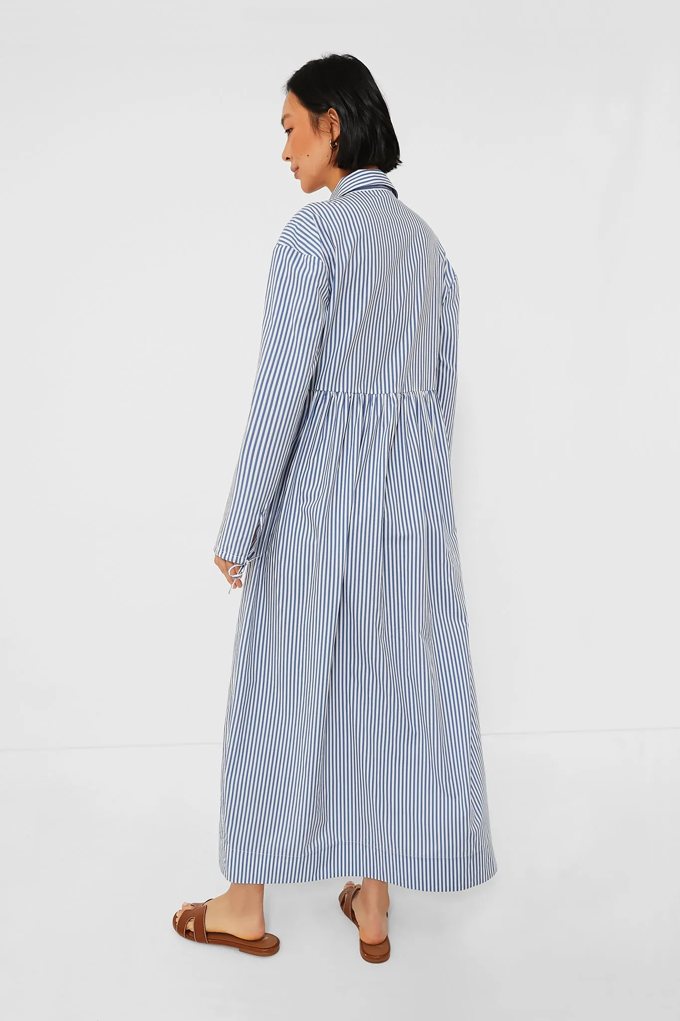 Beach Stripe Poplin Maxi Shirtdress