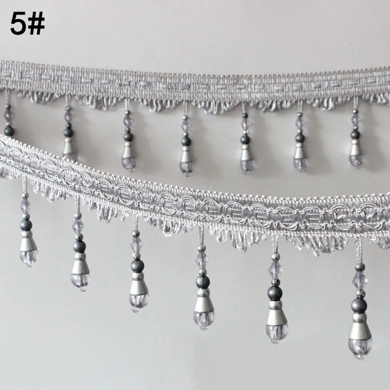 Beads Garland Trim Ribbon Crystal Pearl Tassel Fringe Sold by Yards Felt Mini Indian Boho Baby Scallop Small Large Sewing Fabric Wholesale