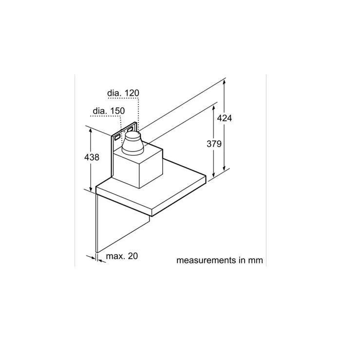 Bosch DWB91PR50A Chimney Hood Wall Mounted S/Steels Ecosilence Drive 90CM 964M3/H