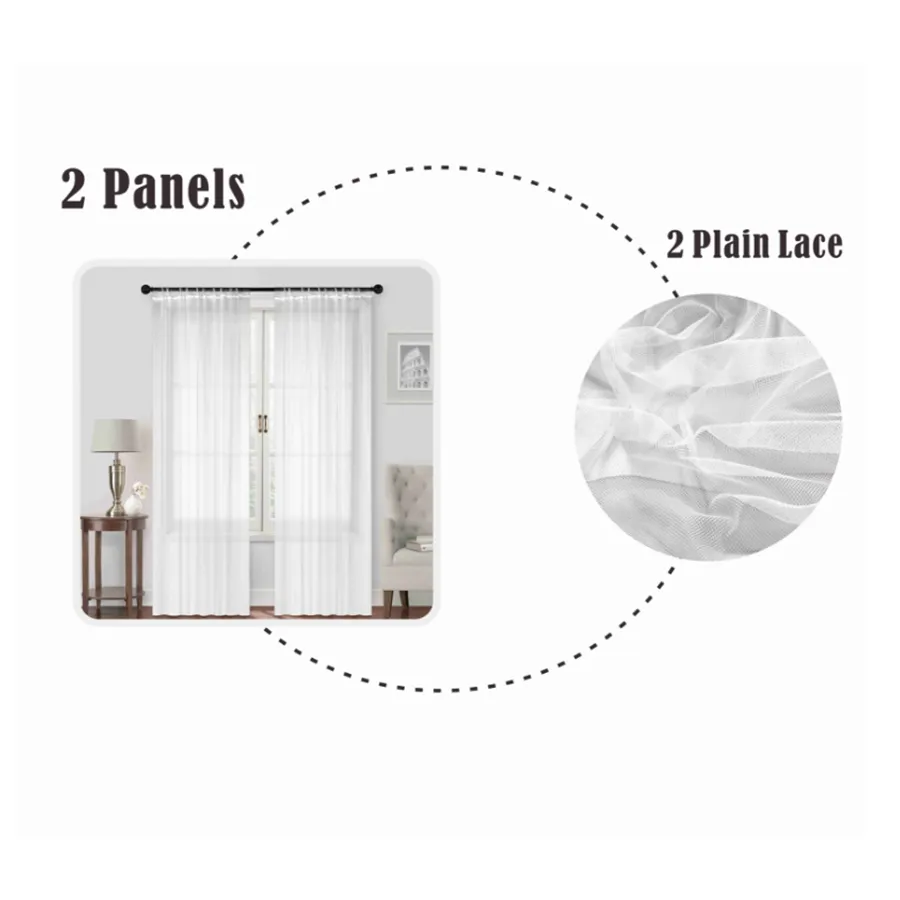 Brack White Lace Set of 2 Curtains