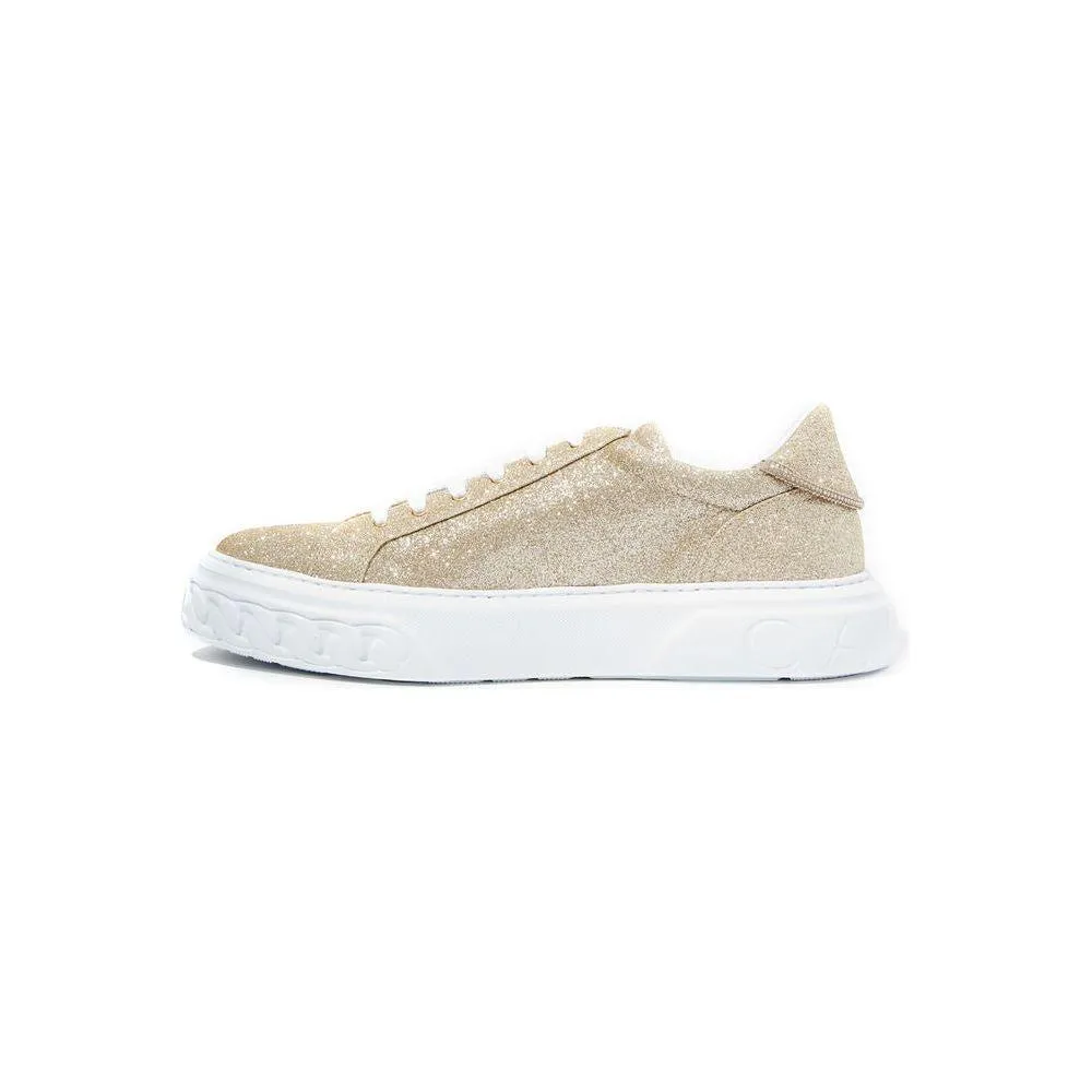 Casadei Elegant Gold Leather Sneakers