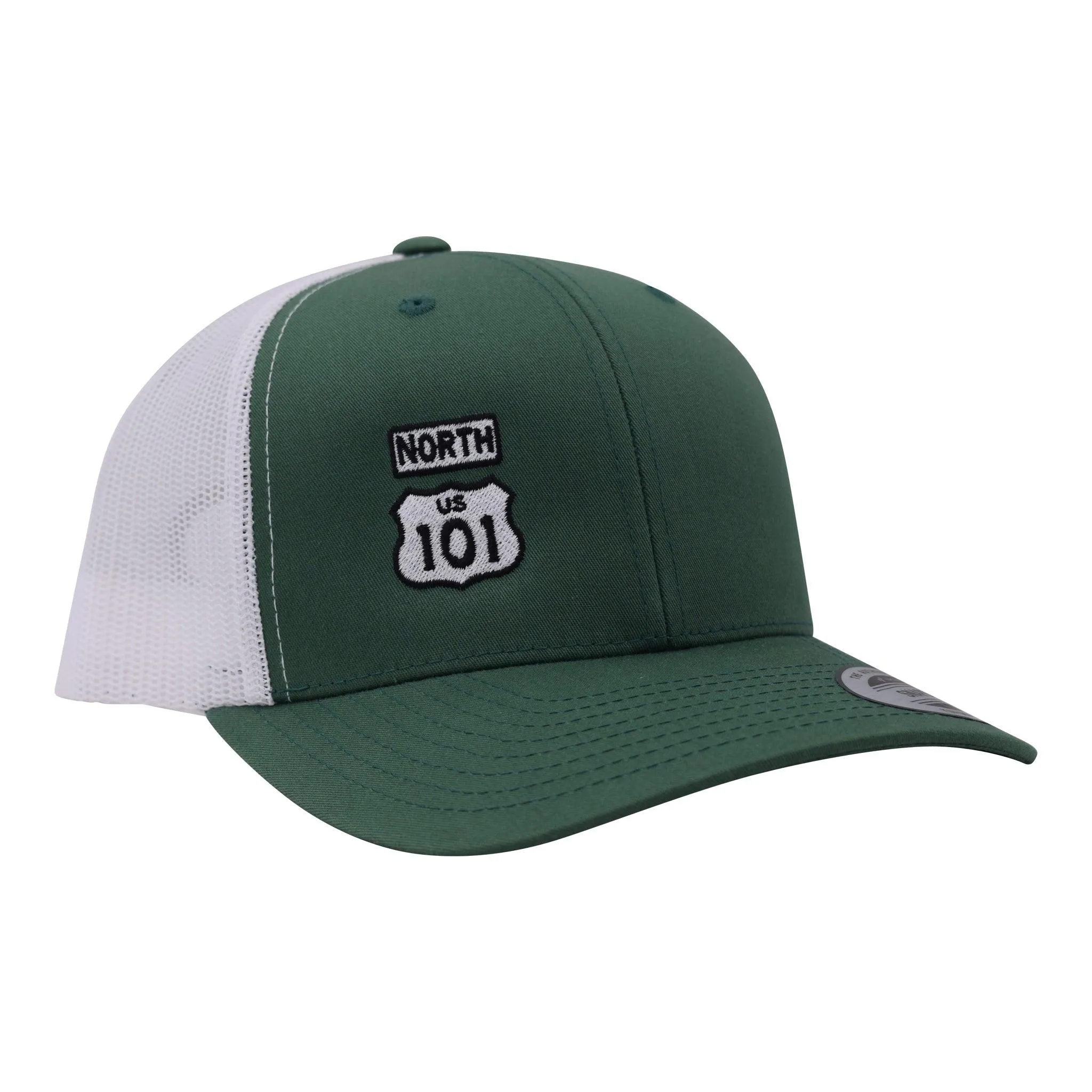 CB 101 North Retro Trucker Snap Hat Evergreen/White