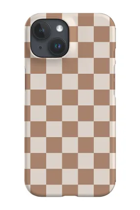 Check Pattern Phone Case (Brown White)