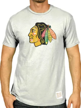 Chicago Blackhawks Retro Brand White Washed Out Style Scrum T-Shirt