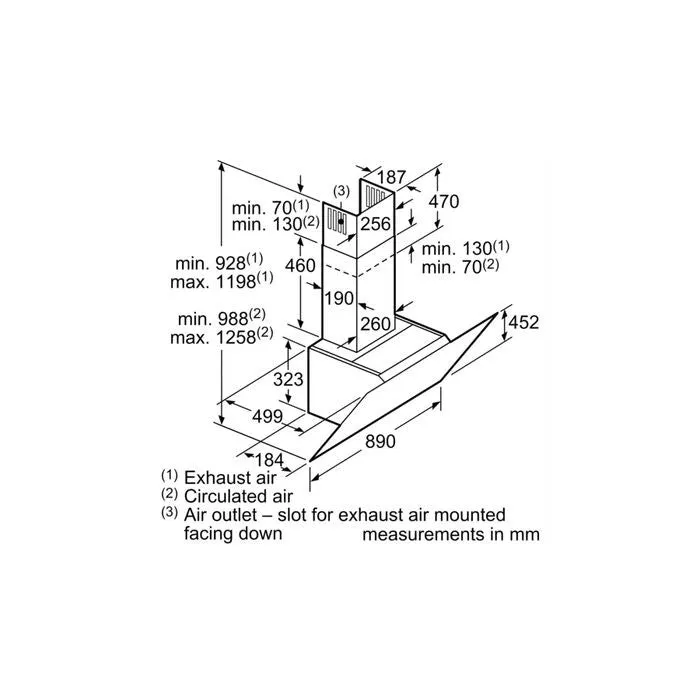 [CLEARANCE] Bosch DWK97JQ60B Hood Wall Mounted Glass, Inclined 730 M3/H,ECO Silence Drive, Perfect Air Sensor 90 cm