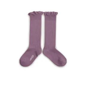 Collegien Ruffle Knee Socks - lavender