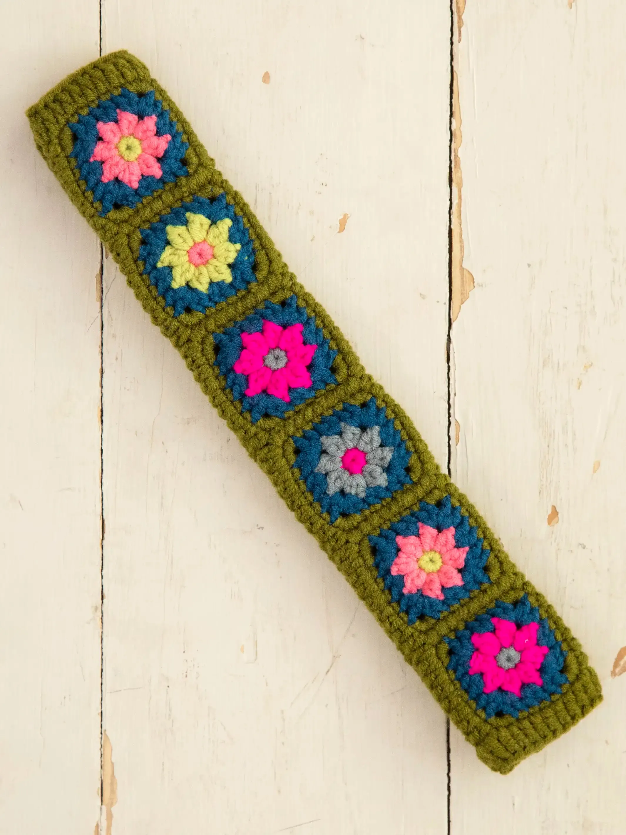 Crochet Seatbelt Cover - Olive