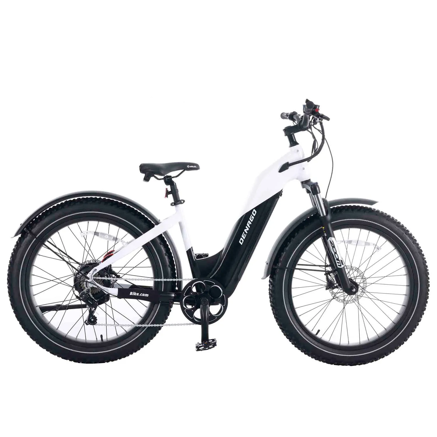 Denago Fat Model 1st eBike > 750 Watt 48V 19.4 AH > Fat Tire > White/Black > Small/Medium