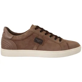 Dolce & Gabbana Elegant Brown Leather Sneakers for Men