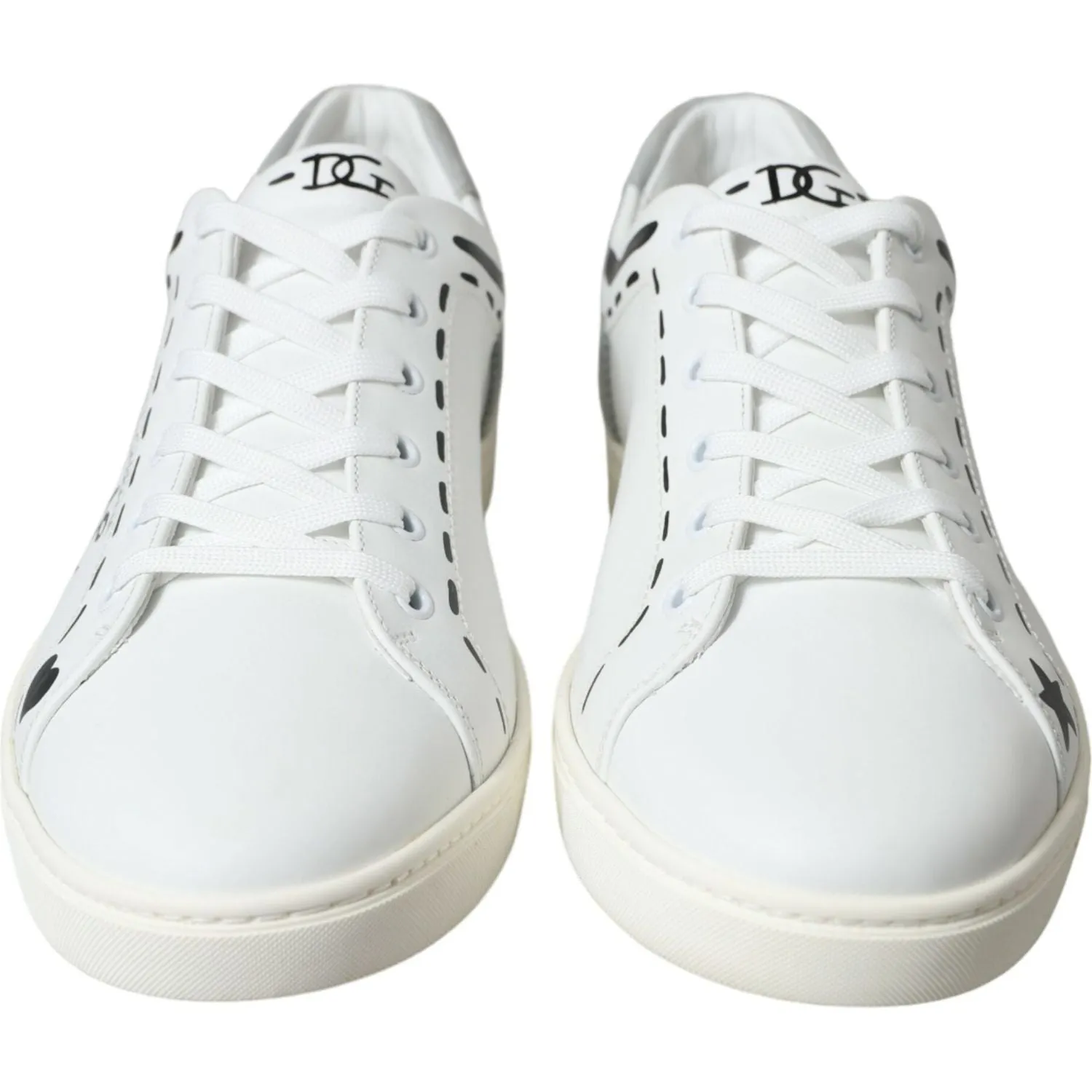 Dolce & Gabbana Elegant White Calfskin Leather Sneakers