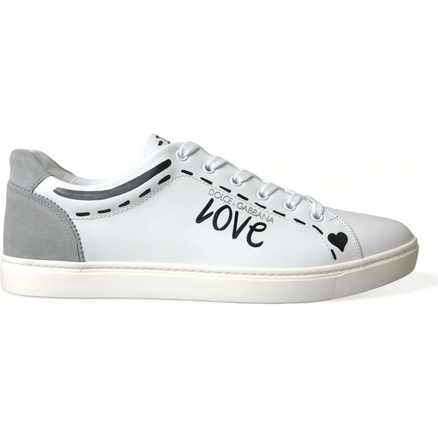 Dolce & Gabbana Elegant White Calfskin Leather Sneakers