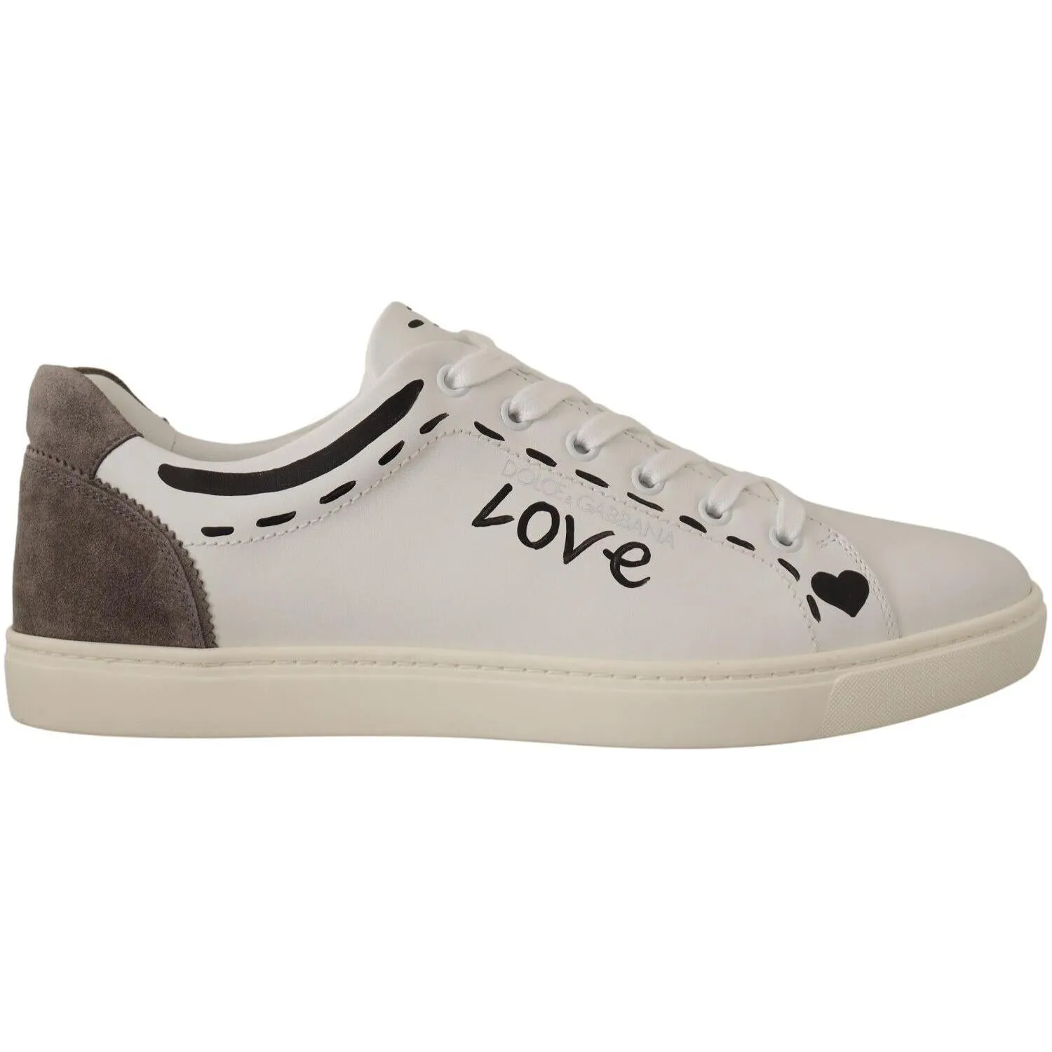 Dolce & Gabbana Elegant White Leather Casual Sneakers