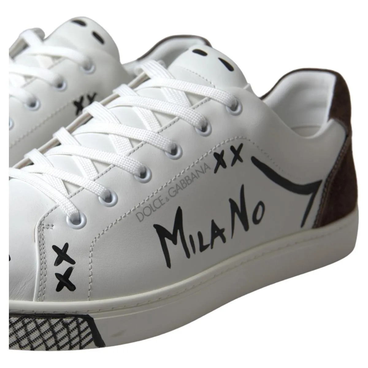 Dolce & Gabbana Sleek White Leather Casual Sneakers