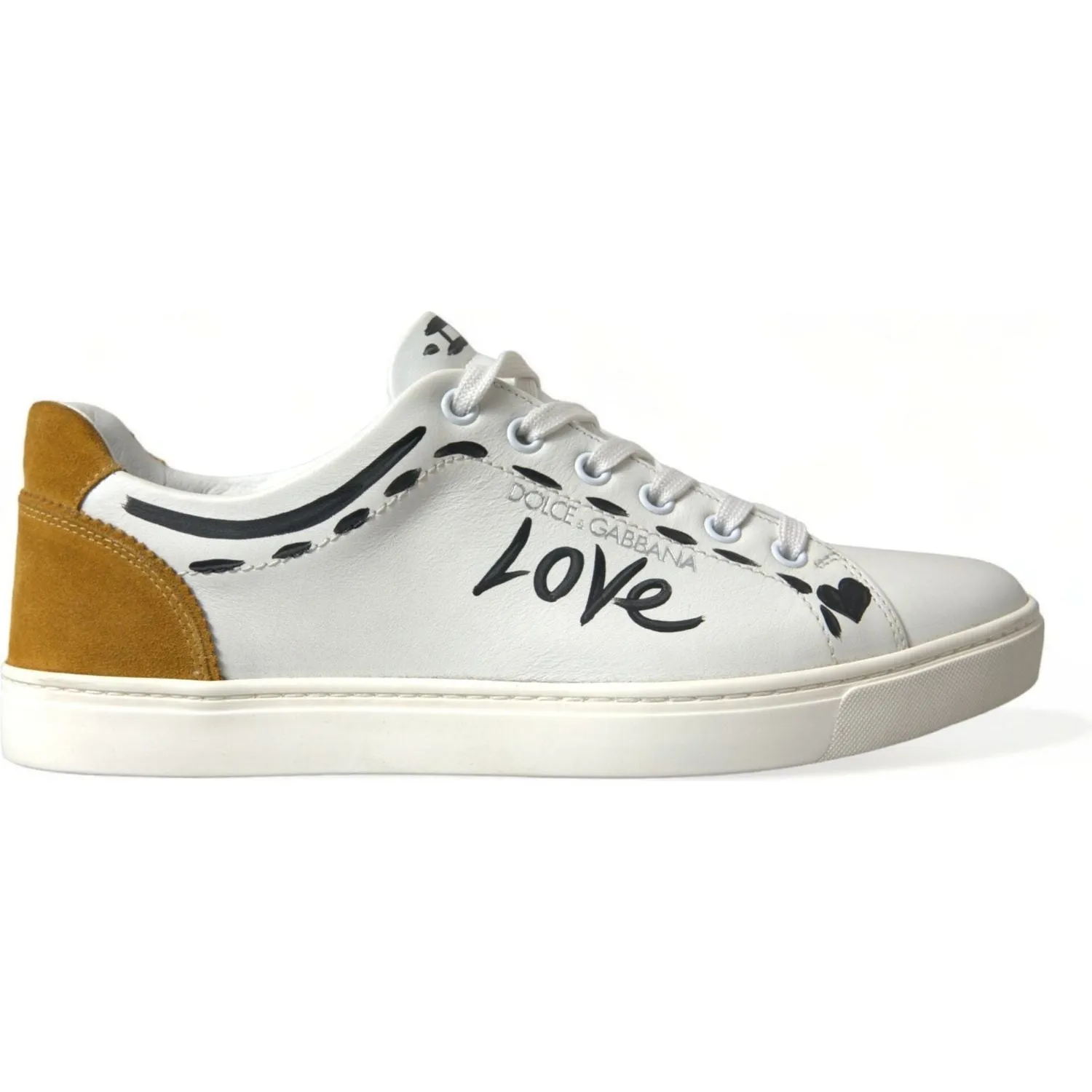 Dolce & Gabbana Sleek White Low Top Leather Sneakers