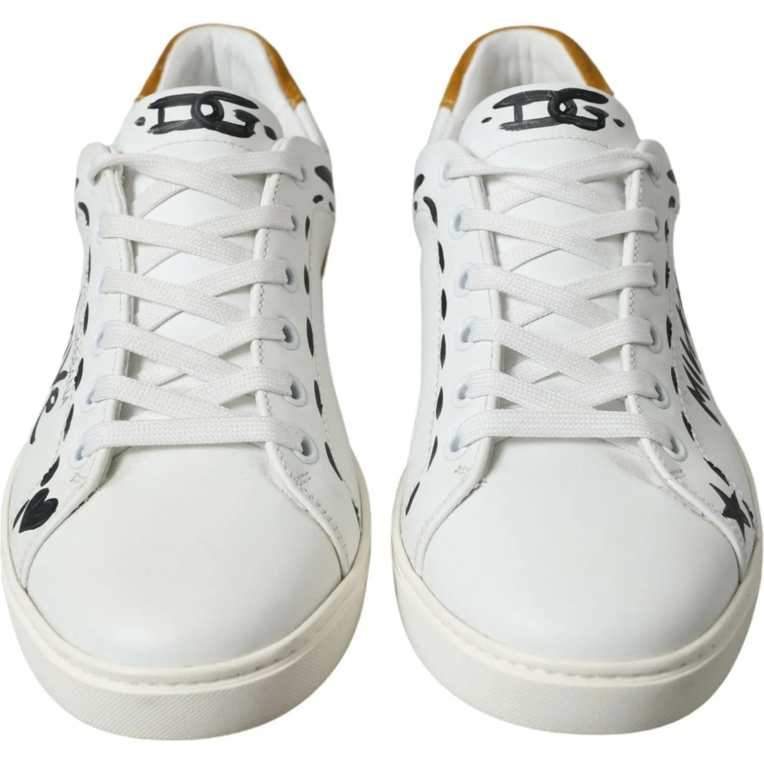 Dolce & Gabbana Sleek White Low Top Leather Sneakers