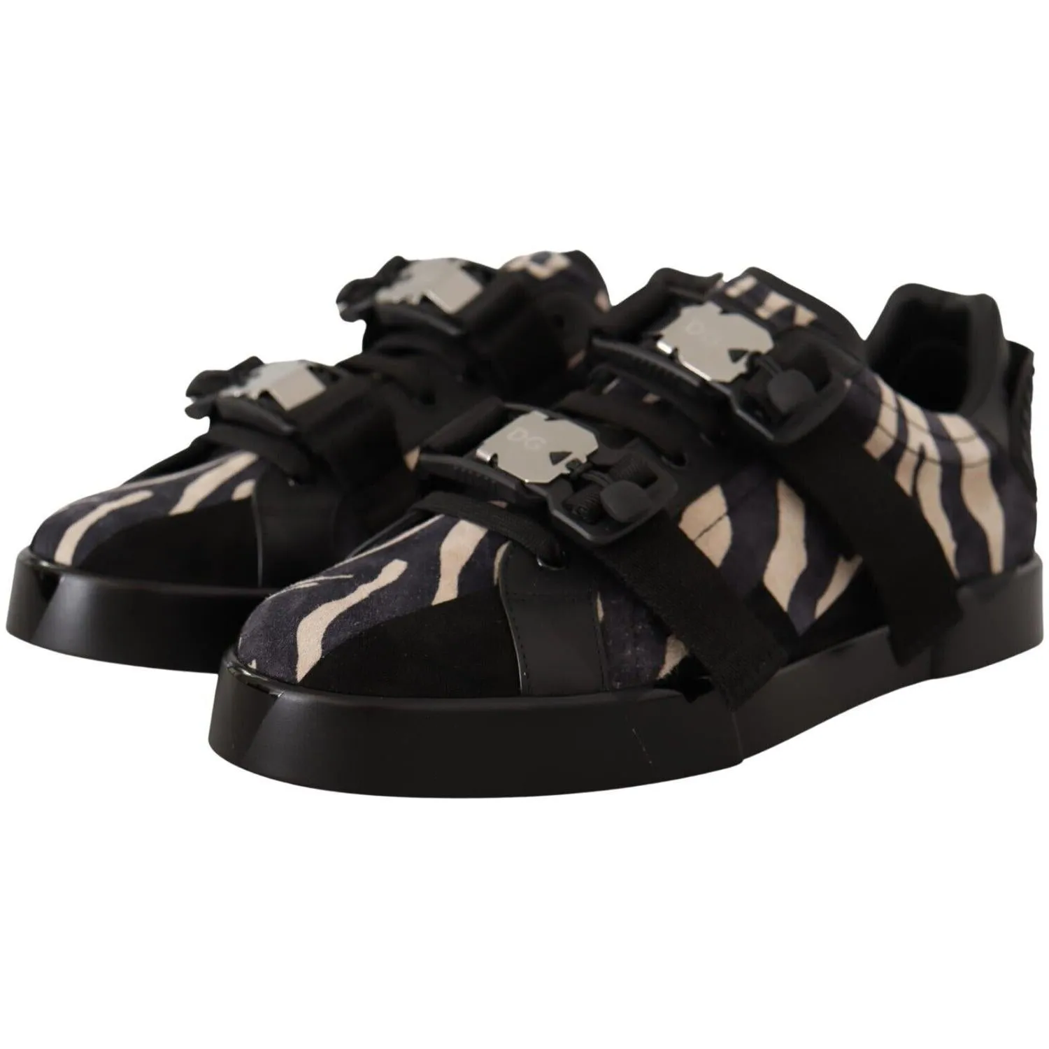 Dolce & Gabbana Zebra Suede Low Top Fashion Sneakers