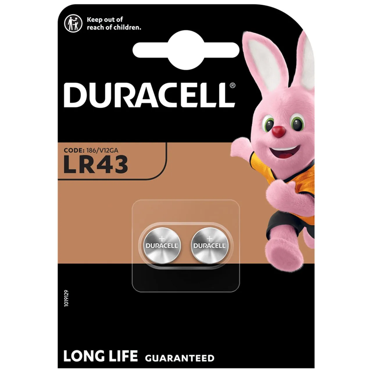 Duracell LR43 Batteries 186 V12GA (2 Pack)