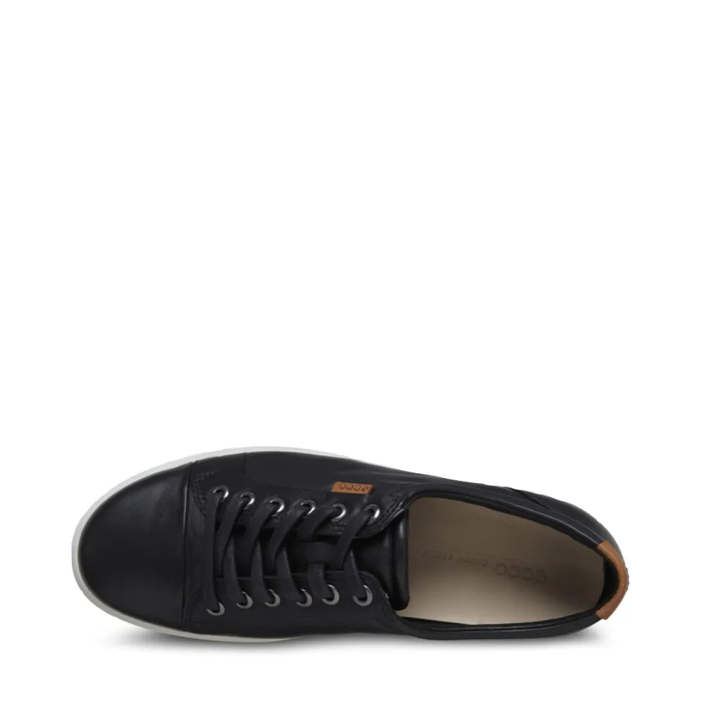 Ecco Women's Soft 7 Leather Lace Sneaker in Black