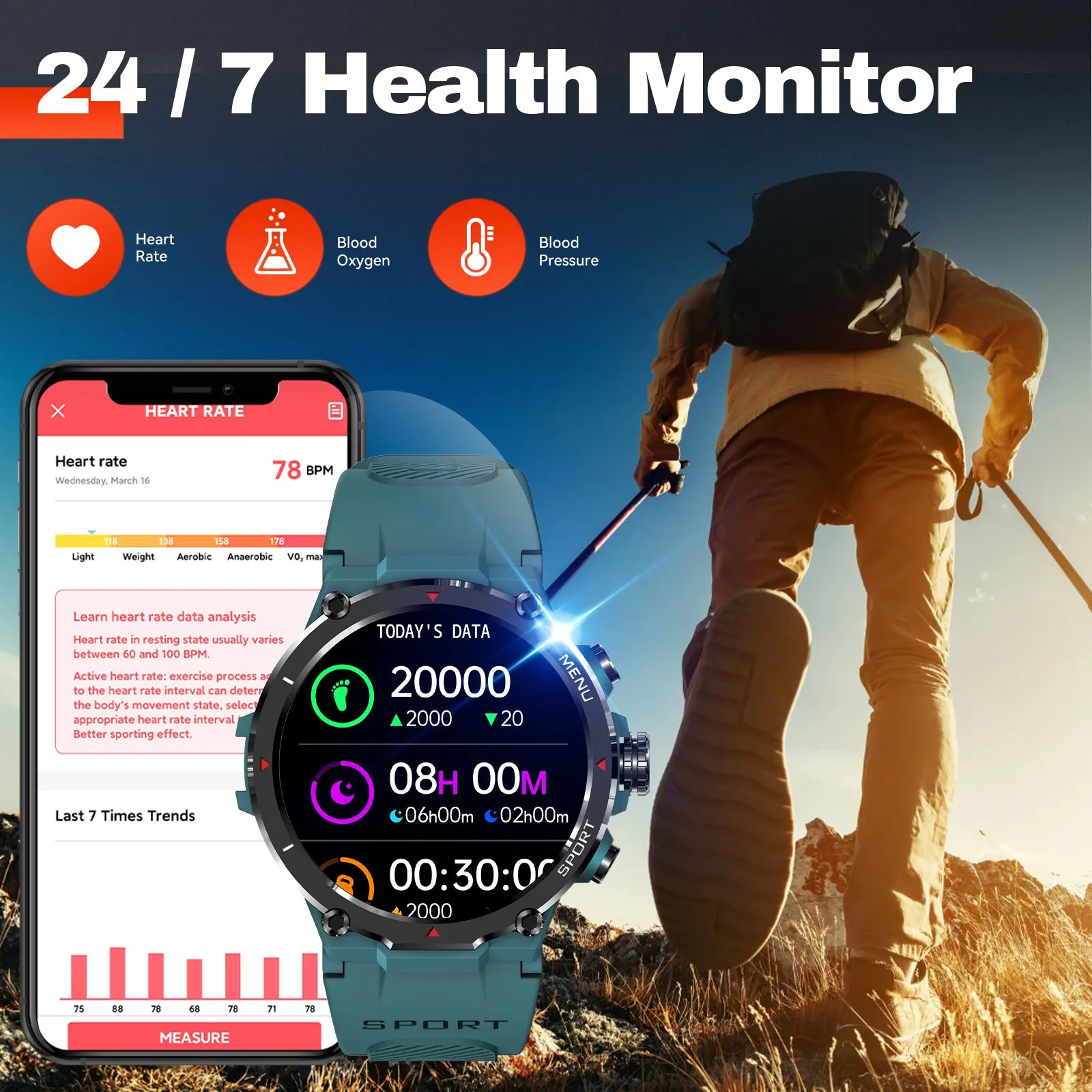 EIGIIS Military Smart Watch for Men 2024 HD Bluetooth Dial Call Outdoor Waterproof Tactical Smartwatch for iPhone Android Phones 1.32’’ Rugged Fitness Watch with Heart Rate/ Sleep Monitor Pedometer