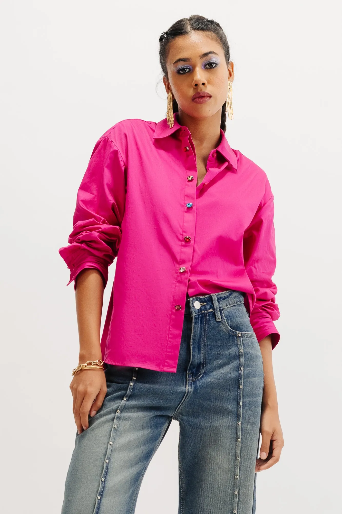 Embellished Pink Shirt