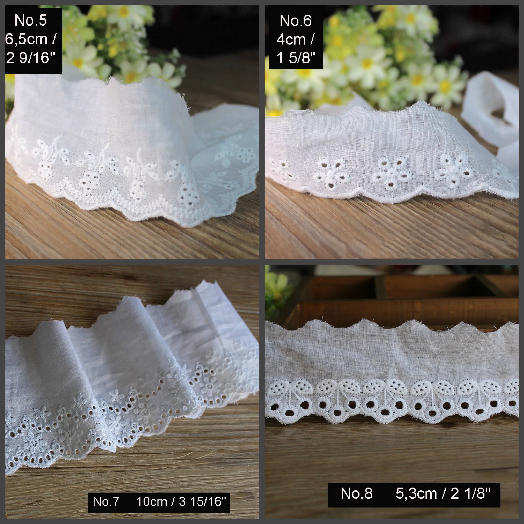 Embroidery Scalloped Cotton Eyelet Lace Trim